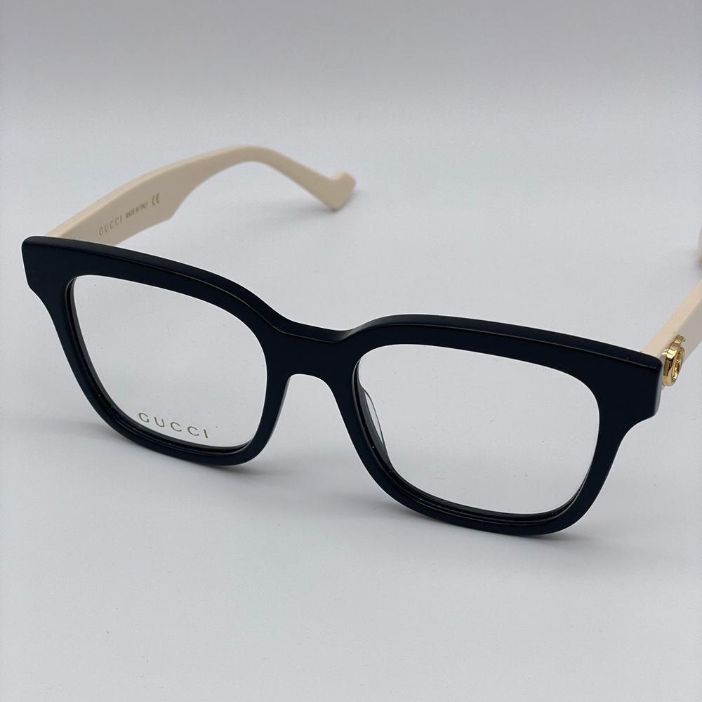BRAND NEW GUCCI GG0958O 005 Black/White Transparent Women Eyeglasses - Picture 4 of 11